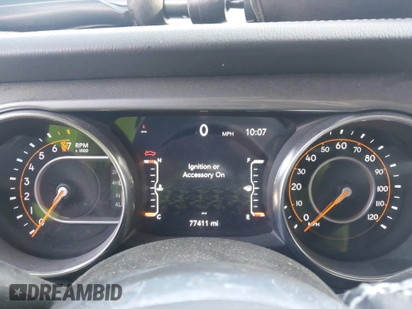 2021 Jeep Gladiator Overland z VIN 1C6HJTFG1ML606215, wystawiony jako IAAI lot #41771646 z przebiegiem 77 411 mil mil oraz . Historia ofert i sprzedaży dostępna na DreamBid. Obrazek 7.