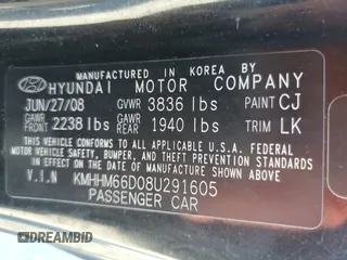 2008 Hyundai Tiburon GS z VIN KMHHM66D08U291605, wystawiony jako Copart lot #46589265 z przebiegiem 177 104 mil mil oraz Szkoda całkowita • Salvage title. Historia ofert i sprzedaży dostępna na DreamBid. Obrazek 15.