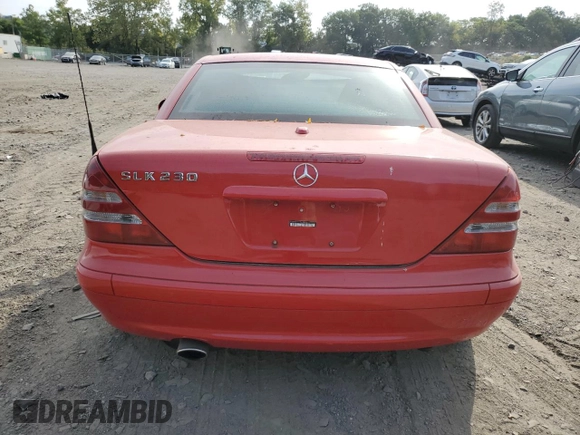 2002 Mercedes-Benz SLK-Class 2.3L Kompressor with VIN WDBKK49F22F249805, listed as a Copart auction lot 71058304 with 57,850 mi miles and Salvage Title. Bid and sale history available at carsss.com. Image 6.