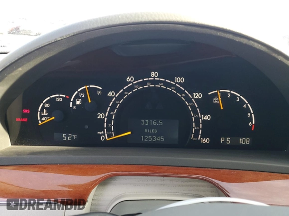 2006 Mercedes-Benz S 430 with VIN WDBNG83J46A479769, listed as a Copart auction lot 43659855 with 125,345 mi miles and Salvage Title. Bid and sale history available at carsss.com. Image 9.
