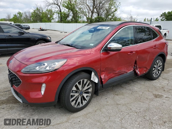 2020 Ford Escape Titanium Hybrid with VIN 1FMCU9DZXLUC29745, listed as a Copart auction lot 53902755 with 71,280 mi miles and Salvage title. Bid and sale history available at DreamBid. Image 1.