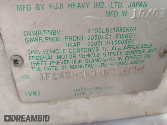 2004 Subaru Forester XS с VIN JF1SG65634H735069, выставлен на аукционе IAAI как лот 42062340 с пробегом 191 000 миль миль и . История ставок и продаж доступна на DreamBid. Изображение 9.