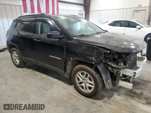 2018 Jeep Compass Sport with VIN 3C4NJCAB5JT133880, listed as a Copart auction lot 49858115 with 192,652 mi miles and Salvage Title. Bid and sale history available at carsss.com. Image 4.
