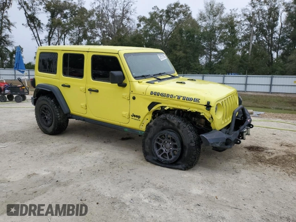 2022 Jeep Wrangler Unlimited High Tide with VIN 1C4HJXDG8NW242586, listed as a Copart auction lot 42751785 with 11,476 mi miles and Non Repairable. Bid and sale history available at DreamBid. Image 4.