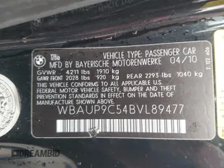 2011 BMW 1 Series 128i with VIN WBAUP9C54BVL89477, listed as a Copart auction lot 44921245 with 135,546 mi miles and Salvage title. Bid and sale history available at DreamBid. Image 12.