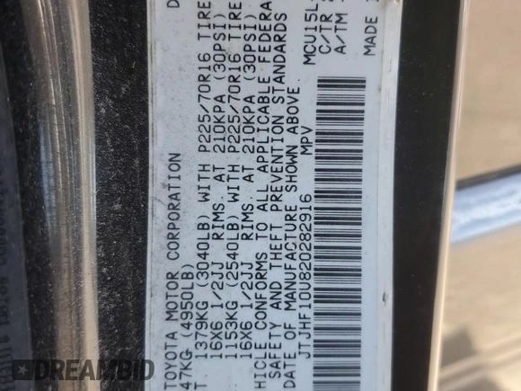 2002 Lexus RX 300 with VIN JTJHF10U820282916, listed as a Copart auction lot 67762054 with 188,965 mi miles and Salvage Title. Bid and sale history available at carsss.com. Image 13.