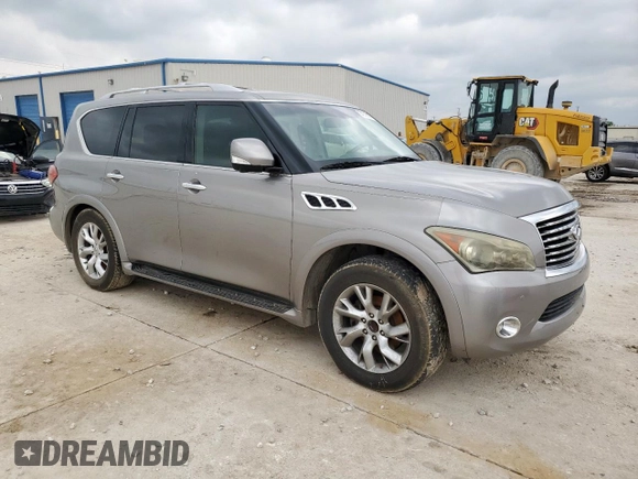 2011 Infiniti QX56 7-passenger with VIN JN8AZ2NF8B9504124, listed as a Copart auction lot 54612735 with 220,399 mi miles and Clean Title. Bid and sale history available at DreamBid. Image 4.