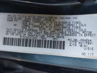 2004 Toyota Sienna CE with VIN 5TDZA23C24S117054, listed as a IAAI auction lot 42034834 with 184,580 mi miles. Bid and sale history available at carsss.com. Image 9.