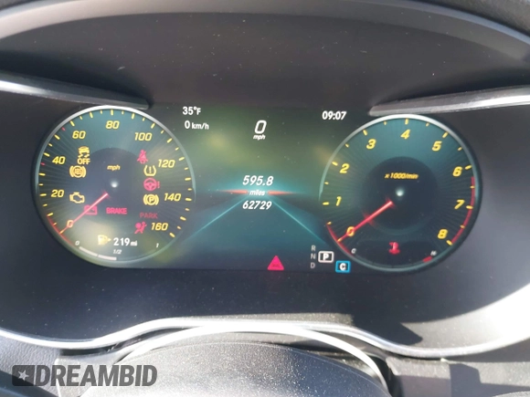 2019 Mercedes-Benz C 300 with VIN 55SWF8DB2KU303223, listed as a IAAI auction lot 41028551 with 62,729 mi miles and . Bid and sale history available at DreamBid. Image 7.