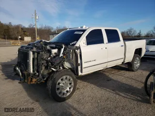 2019 GMC Sierra 2500HD Denali with VIN 1GT12SEY7KF221166, listed as a Copart auction lot 45409695 with 76,837 mi miles and Salvage Title. Bid and sale history available at carsss.com. Image 1.