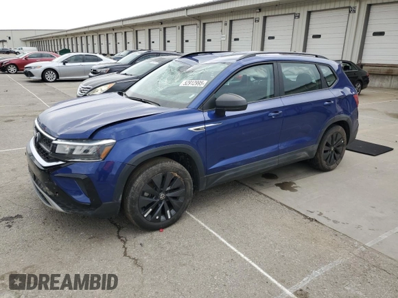 2024 Volkswagen Taos S с VIN 3VV5X7B20RM000262, выставлен на аукционе Copart как лот 52912995 с пробегом 40 116 миль миль и Списание • Salvage title. История ставок и продаж доступна на DreamBid. Изображение 1.