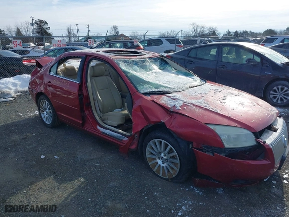 2008 Mercury Milan Premier with VIN 3MEHM081X8R666183, listed as a IAAI auction lot 41347333 with 1 mi miles. Bid and sale history available at carsss.com. Image 6.