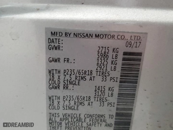 2018 Nissan Pathfinder SV with VIN 5N1DR2MM6JC609220, listed as a Copart auction lot 50743525 with 100,248 mi miles and Salvage Title. Bid and sale history available at carsss.com. Image 13.