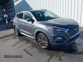 2019 Hyundai Tucson Ultimate with VIN KM8J3CAL5KU853538, listed as a IAAI auction lot 41752809 with 136,348 mi miles. Bid and sale history available at carsss.com. Image 1.