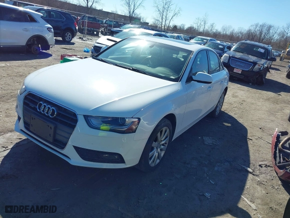 2013 Audi A4 Premium with VIN WAUBFAFL7DN040726, listed as a IAAI auction lot 41816718 with 115,661 mi miles. Bid and sale history available at carsss.com. Image 2.