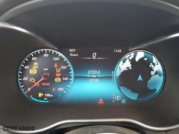 2022 Mercedes-Benz GLC with VIN W1N0G8DB7NG078692, listed as a Copart auction lot 47853945 with 29,708 mi miles and Salvage Title. Bid and sale history available at carsss.com. Image 9.