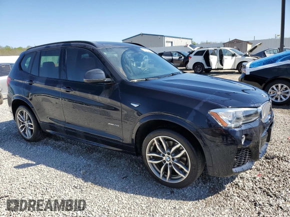 2017 BMW X3 xDrive28i with VIN 5UXWX9C35H0W70119, listed as a Copart auction lot 52718705 with 70,277 mi miles and Salvage Title. Bid and sale history available at DreamBid. Image 4.