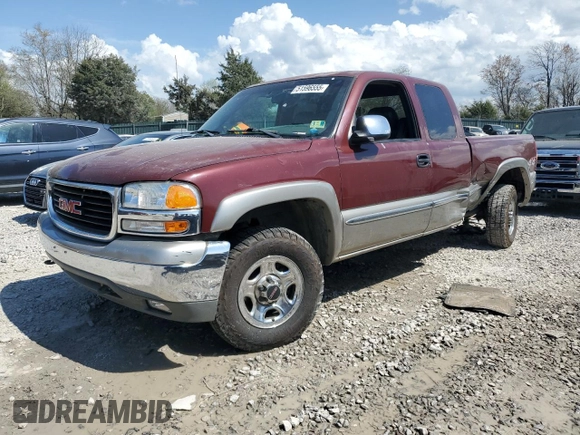 2000 GMC New Sierra 1500 SLE with VIN 1GTEK19T7YZ202845, listed as a Copart auction lot 51596555 with 243,067 mi miles and Salvage Title. Bid and sale history available at carsss.com. Image 1.