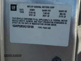2004 Buick LeSabre Custom with VIN 1G4HP52K54U158189, listed as a Copart auction lot 77219964 with 107,089 mi miles and Salvage Title. Bid and sale history available at carsss.com. Image 12.