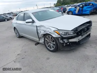 2018 Genesis G80 3.8L with VIN KMHGN4JE7JU229850, listed as a IAAI auction lot 41289961 with 92,529 mi miles. Bid and sale history available at carsss.com. Image 1.