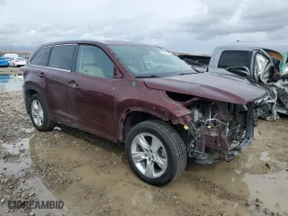 2015 Toyota Highlander Limited with VIN 5TDDKRFH5FS220558, listed as a Copart auction lot 50641505 with 62,447 mi miles and Salvage Title. Bid and sale history available at carsss.com. Image 4.