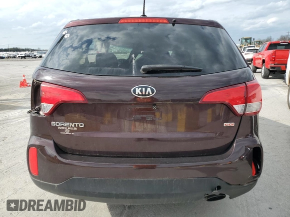 2015 Kia Sorento LX with VIN 5XYKT3A61FG578373, listed as a Copart auction lot 51747675 with 0 mi miles and Salvage Title. Bid and sale history available at carsss.com. Image 6.