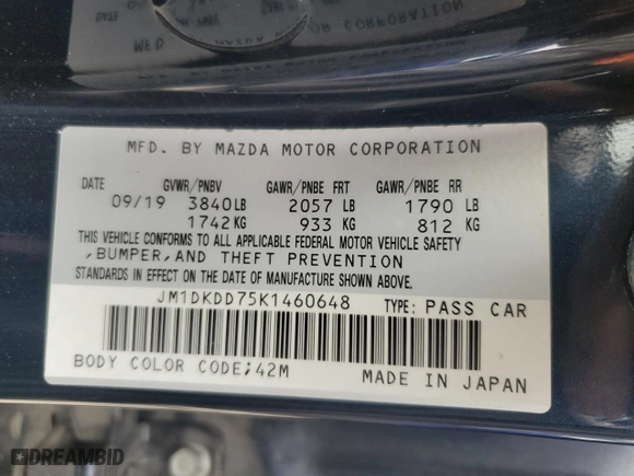 2019 Mazda CX-3 Grand Touring with VIN JM1DKDD75K1460648, listed as a Copart auction lot 85138064 with 64,817 mi miles and Salvage Title. Bid and sale history available at carsss.com. Image 13.
