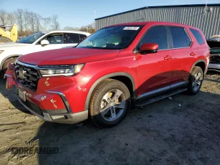 2025 Honda Pilot EX-L with VIN 5FNYG2H45SB001781, listed as a Copart auction lot 43606165 with 6,468 mi miles and Salvage Title. Bid and sale history available at carsss.com. Image 1.