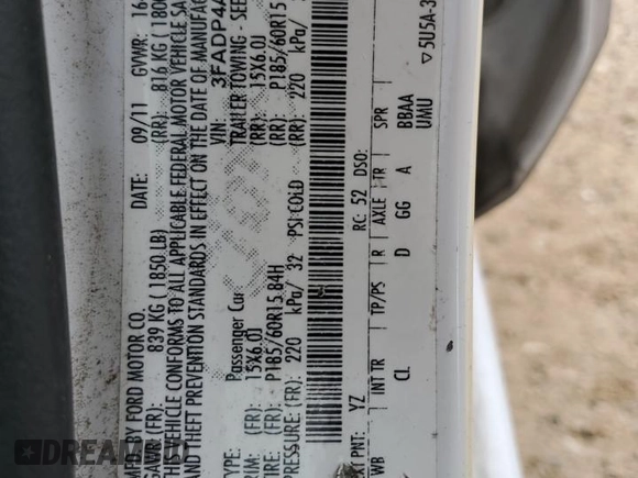 2012 Ford Fiesta S with VIN 3FADP4AJXCM123663, listed as a Copart auction lot 54307665 with 129,801 mi miles and Salvage Title. Bid and sale history available at DreamBid. Image 13.