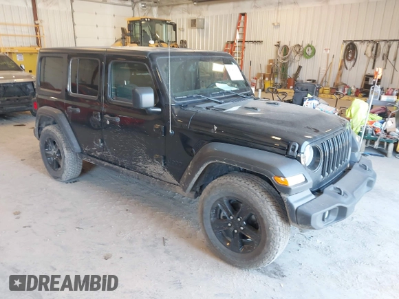 2021 Jeep Wrangler Unlimited Sport S with VIN 1C4HJXDG8MW578205, listed as a IAAI auction lot 42040105 with 46,537 mi miles and . Bid and sale history available at DreamBid. Image 1.
