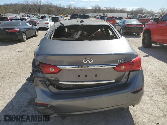 2014 Infiniti Q50 Premium with VIN JN1BV7AR2EM703652, listed as a Copart auction lot 50514995 with 0 mi miles and Non Repairable. Bid and sale history available at carsss.com. Image 6.