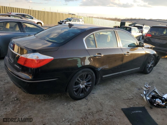 2010 Hyundai Genesis with VIN KMHGC4DF6AU072614, listed as a Copart auction lot 84869494 with 201,605 mi miles and Salvage Title. Bid and sale history available at carsss.com. Image 3.