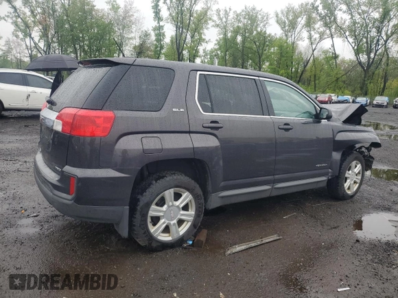 2016 GMC Terrain SLE with VIN 2GKFLSEK6G6186642, listed as a Copart auction lot 55635185 with Not Provided miles and Salvage Title. Bid and sale history available at DreamBid. Image 3.