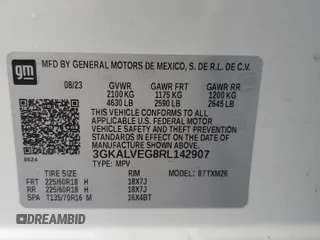 2024 GMC Terrain SLT с VIN 3GKALVEG8RL142907, выставлен на аукционе Copart как лот 58920255 с пробегом 36 326 миль миль и Списание • Salvage title. История ставок и продаж доступна на DreamBid. Изображение 14.