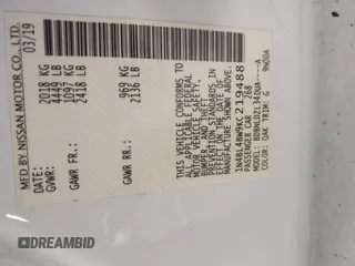 2019 Nissan Altima 2.5 S with VIN 1N4BL4BW9KC219488, listed as a IAAI auction lot 41410079 with 109,281 mi miles. Bid and sale history available at carsss.com. Image 9.