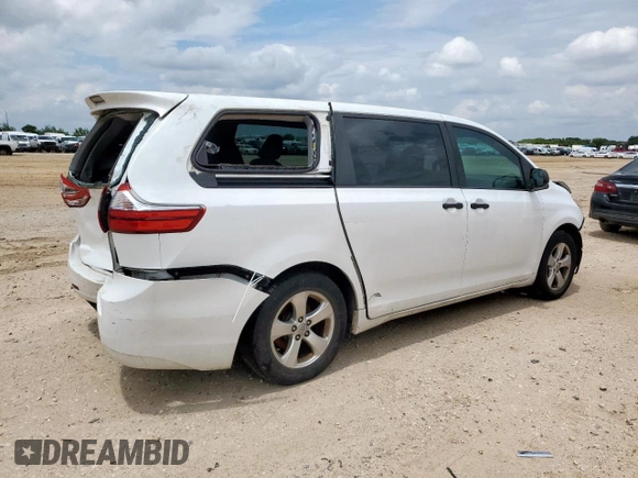 2015 Toyota Sienna L with VIN 5TDZK3DC4FS641312, listed as a Copart auction lot 63699245 with Not provided miles and Salvage title. Bid and sale history available at DreamBid. Image 3.