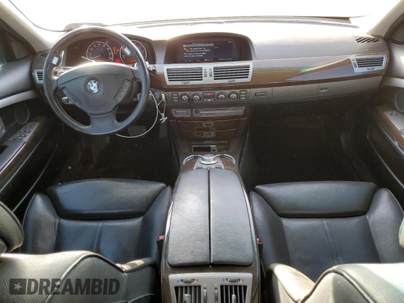 2007 BMW 7 Series 750i with VIN WBAHL83507DT07958, listed as a Copart auction lot 73318944 with 127,698 mi miles and Salvage Title. Bid and sale history available at DreamBid. Image 8.
