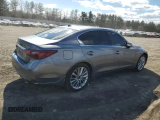 2021 Infiniti Q50 Luxe with VIN JN1EV7BR9MM750400, listed as a Copart auction lot 47427445 with 49,273 mi miles and Salvage Title. Bid and sale history available at carsss.com. Image 3.