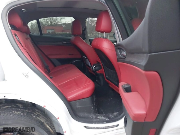 2021 Alfa Romeo Stelvio Ti with VIN ZASPAKBNXM7D15764, listed as a IAAI auction lot 41502764 with 48,714 mi miles. Bid and sale history available at carsss.com. Image 8.