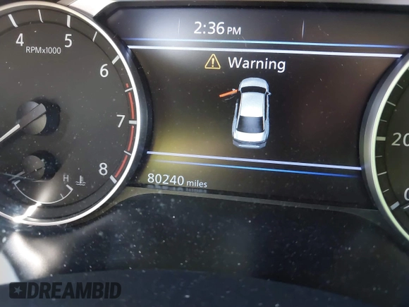 2019 Nissan Altima 2.5 SV with VIN 1N4BL4DV0KC116402, listed as a IAAI auction lot 41772384 with 80,240 mi miles. Bid and sale history available at carsss.com. Image 7.