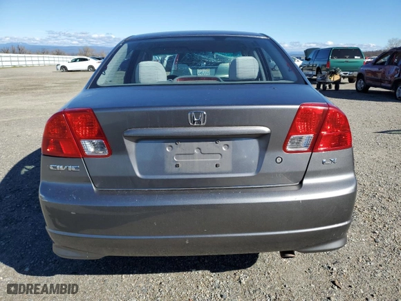 2005 Honda Civic Sdn LX SSRS with VIN 2HGES16695H561075, listed as a Copart auction lot 47610555 with 219,495 mi miles and Salvage Title. Bid and sale history available at carsss.com. Image 6.