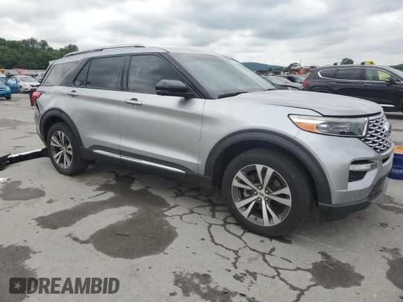2020 Ford Explorer Platinum with VIN 1FM5K8HC9LGA43773, listed as a Copart auction lot 58918285 with 114,897 mi miles and Salvage title. Bid and sale history available at DreamBid. Image 4.