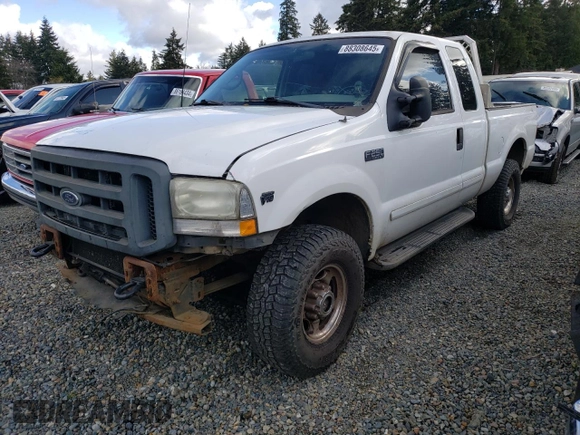 2002 Ford Super Duty F-250 XL with VIN 1FTNX21SX2EB43928, listed as a Copart auction lot 88308645 with 218,584 mi miles and Salvage Title. Bid and sale history available at carsss.com. Image 1.