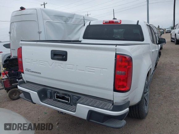2021 Chevrolet Colorado 2WD Work Truck z VIN 1GCGSBEA2M1184525, wystawiony jako IAAI lot #41555605 z przebiegiem 35 847 mil mil oraz . Historia ofert i sprzedaży dostępna na DreamBid. Obrazek 4.