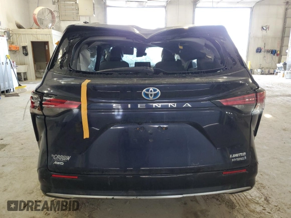 2022 Toyota Sienna Limited with VIN 5TDZSKFC2NS047453, listed as a Copart auction lot 48284775 with 0 mi miles and Salvage Title. Bid and sale history available at carsss.com. Image 6.