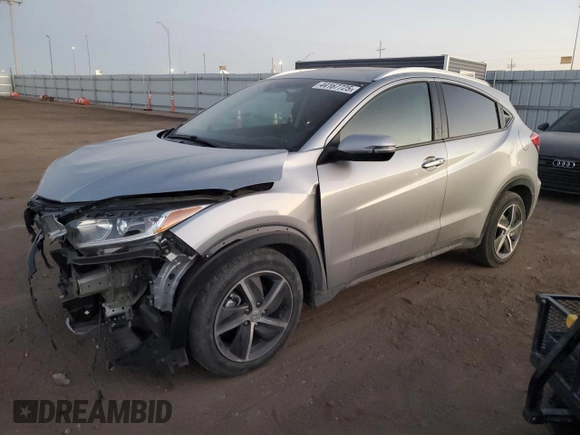 2022 Honda HR-V EX with VIN 3CZRU6H50NM721786, listed as a Copart auction lot 44167725 with 34,070 mi miles and Salvage Title. Bid and sale history available at carsss.com. Image 1.