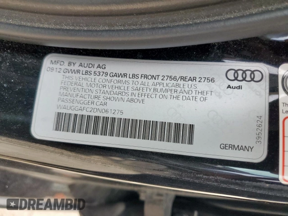 2013 Audi A6 Premium Plus z VIN WAUGGAFC2DN061275, wystawiony jako Copart lot #59223915 z przebiegiem 118 955 mil mil oraz Czysty tytuł • Clean title. Historia ofert i sprzedaży dostępna na DreamBid. Obrazek 12.
