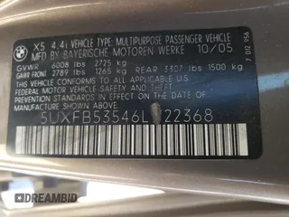 2006 BMW X5 4.4i with VIN 5UXFB53546LV22368, listed as a Copart auction lot 70644194 with 152,873 mi miles and Salvage Title. Bid and sale history available at carsss.com. Image 13.