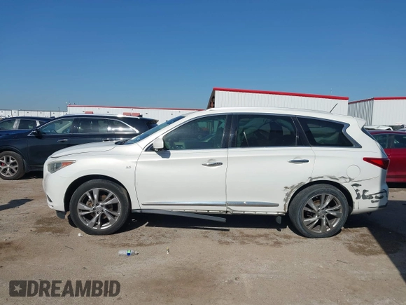 2014 Infiniti QX60 with VIN 5N1AL0MNXEC553824, listed as a IAAI auction lot 41995826 with 153,923 mi miles and . Bid and sale history available at DreamBid. Image 14.