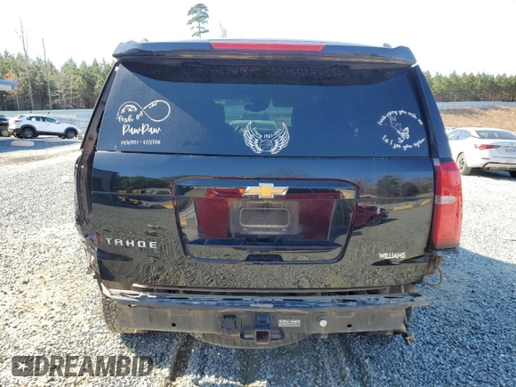 2015 Chevrolet Tahoe LT with VIN 1GNSCBKC0FR521749, listed as a Copart auction lot 50480075 with 156,940 mi miles and Salvage Title. Bid and sale history available at DreamBid. Image 6.